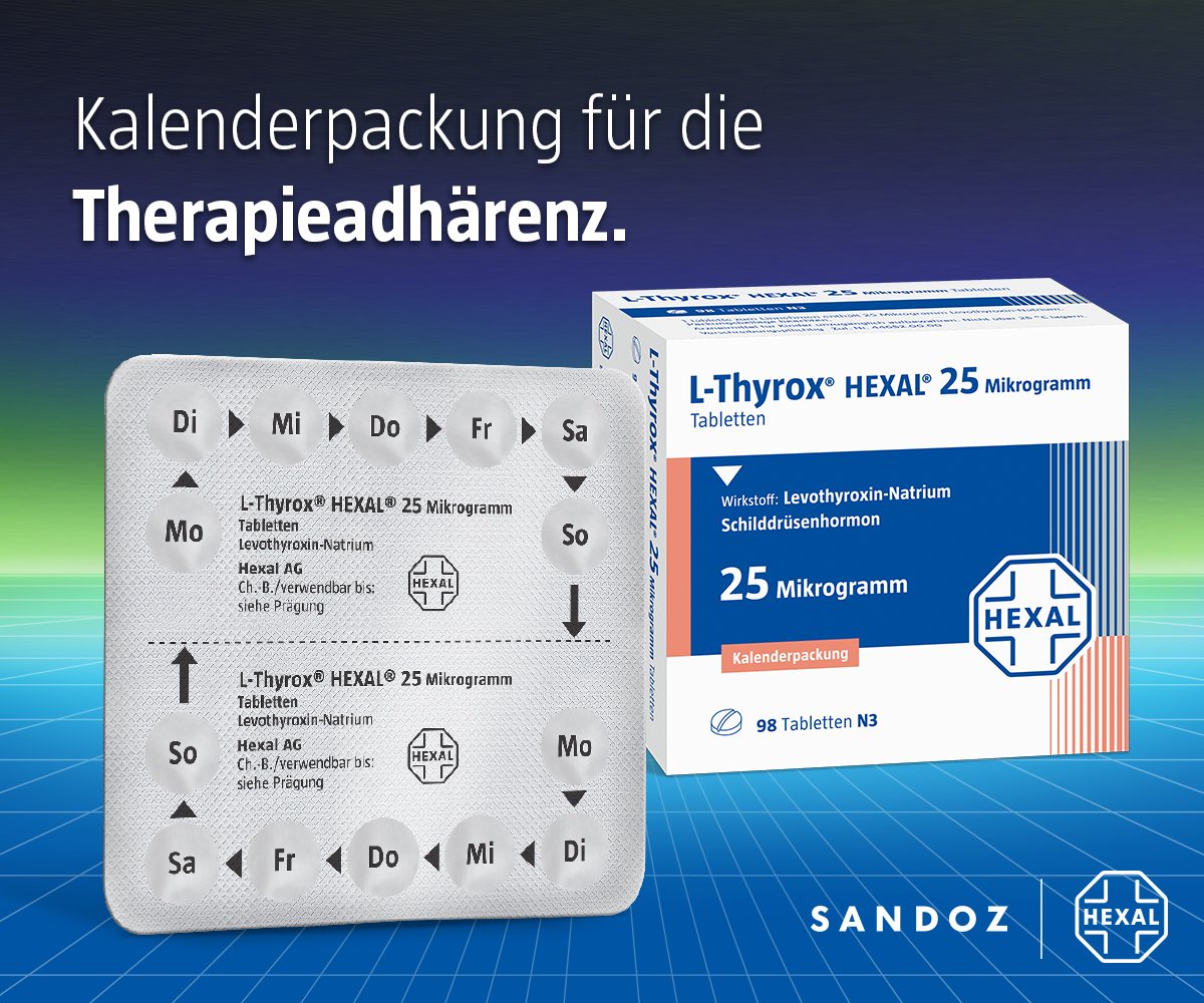 L-Thyrox HEXAL – Online-Banner 300 × 250: „Kalenderpackung für die Therapieadhärenz“