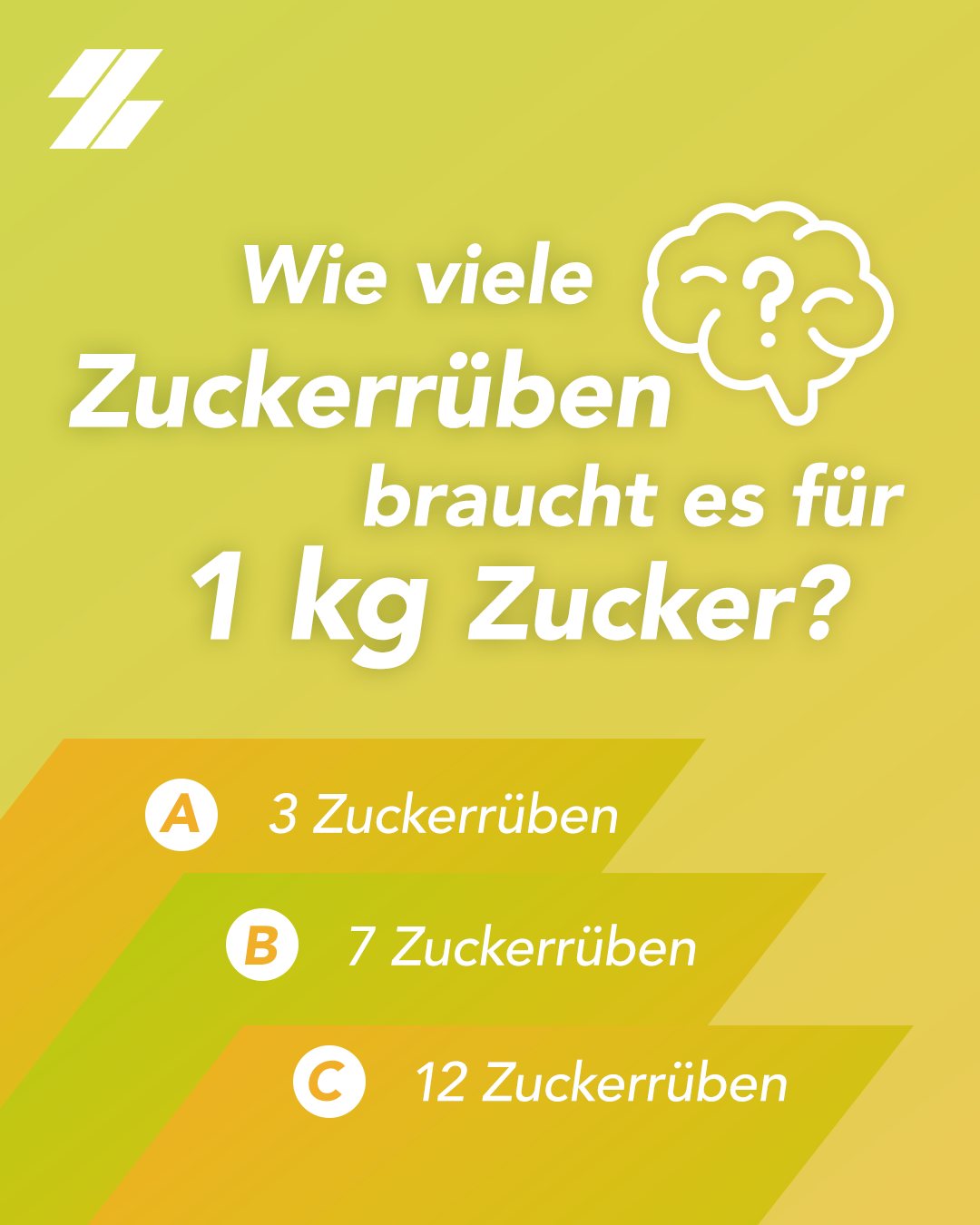 Instagram-Post – Quiz „Wie viele Zuckerrüben braucht es für 1 kg Zucker?“