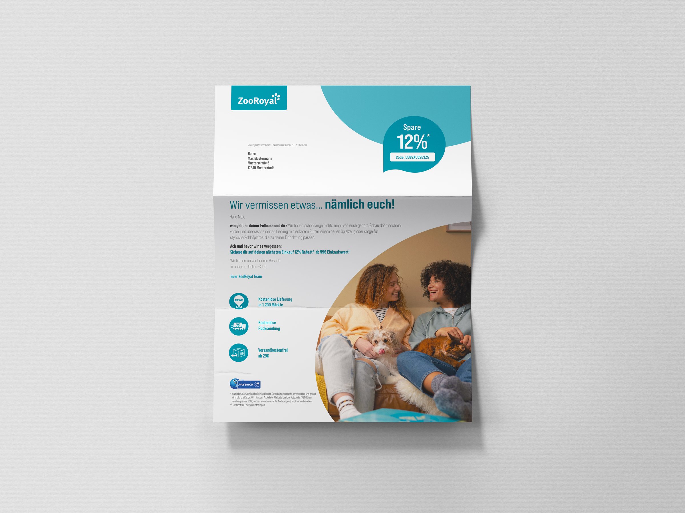 ZooRoyal – Kundenmailing „Wir vermissen etwas … nämlich euch!“ mit 12 % Rabattcode